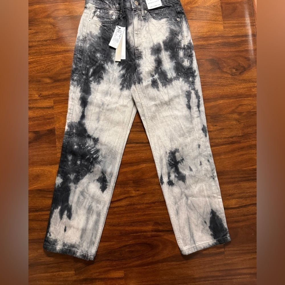 Topshop High Rise Straight Leg Cropped Jeans Acid Wash NWT Denim - Picture 5 of 7